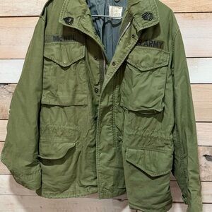 Men's Green Military Jacket OG-107,Original Vietnam era coat, m-65,1970s vintage